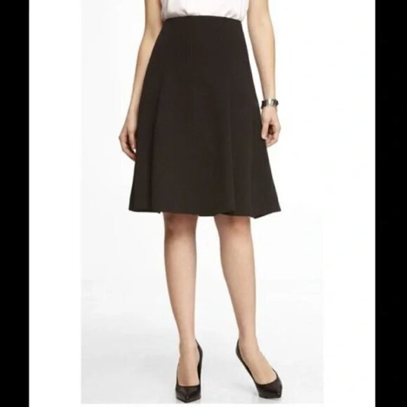 Rafaella Black A-Line Fit and Flare Midi Skirt - Picture 2 of 4